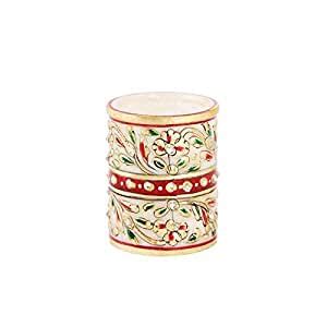 Handicrafts Paradise Marble Hand Painted Emboss Penstand 3 Inch ...