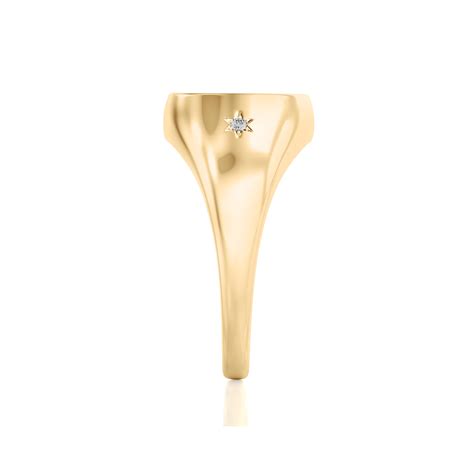 Buy Solid Gold Star Setting Diamond Signet Ring Online in India – Shop ...