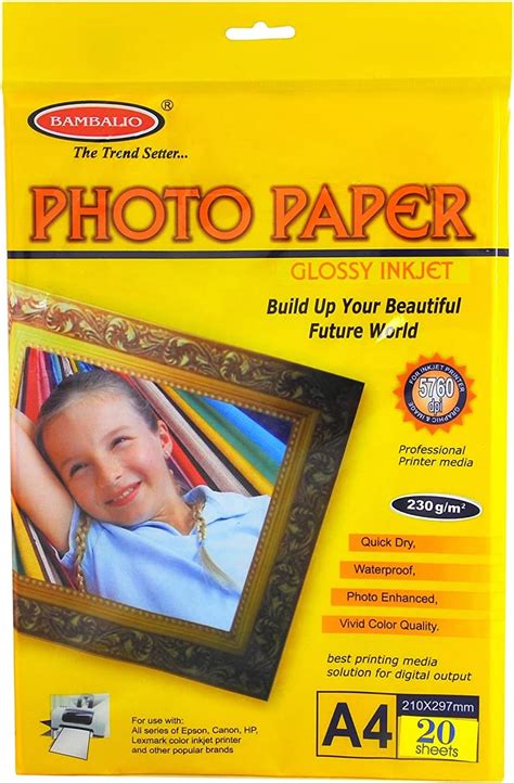 Bambalio BPG -230-20 Classic Glossy Photo Paper, 230Gsm, 40 Sheets A4 ...