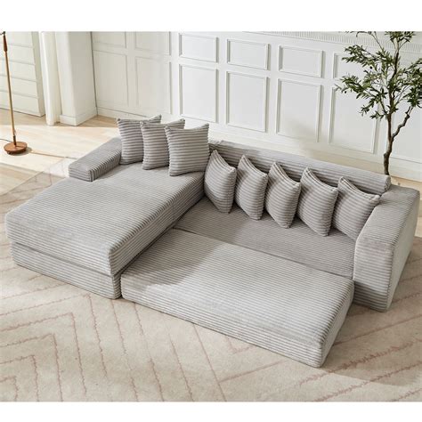 Brayden Studio® Oversize Cloud Sectional Couch, L-Shape Sofa ...