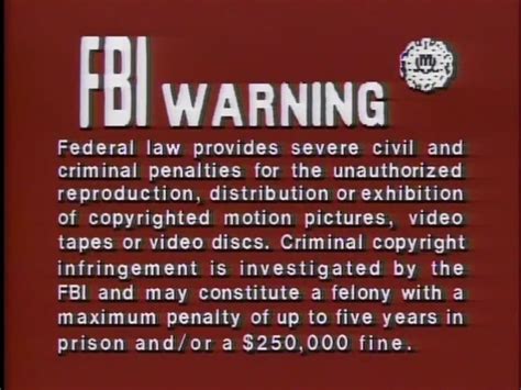 电影中的FBI Warning是什么意思？是警告你不要看这部片吗？ - 知乎