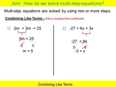 Image result for Multi-Step Equations with Like Terms