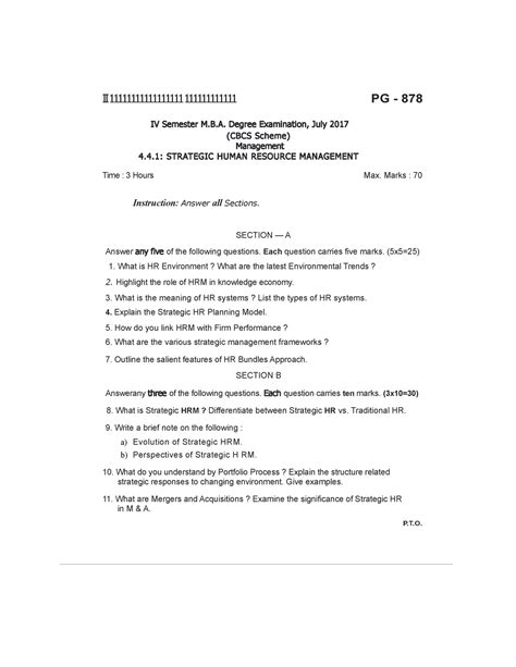 CBCS-4 - Question paper - II 11111111111111111 111111111111 PG - 878 IV ...