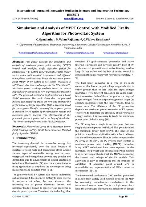 Image result for Firefly Algorithm Optimization at MPPT