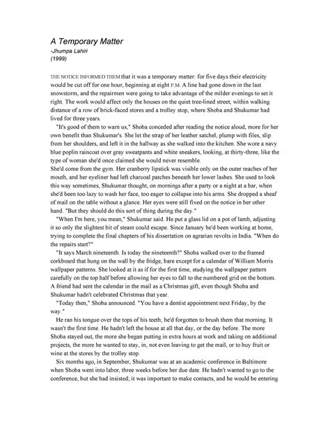 A-Temporary-Matter - i just needed - A Temporary Matter -Jhumpa Lahiri ...