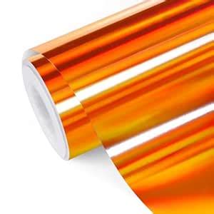 TECKWRAP Glossy Rainbow Holographic Pumpkin Orange Chrome Vinyl 1ftx5ft ...