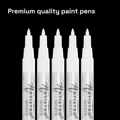 ARTISTRO White Paint Pen Set - 5 Acrylic Markers for Rock, Ceramic ...