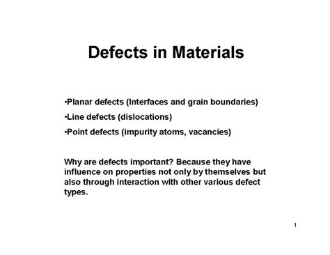 Defects - bxbznnm,z.z,bhjkm - Defects in Materials ...
