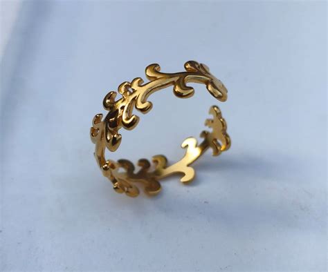 18K Gold Plated Greek Vine Ring – Dainty Handmade Sterling Silver Jewe ...