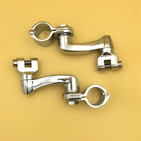 Buy HTT Motorcycle Chrome 360 Degree Adjustable Highway Peg Mounting ...