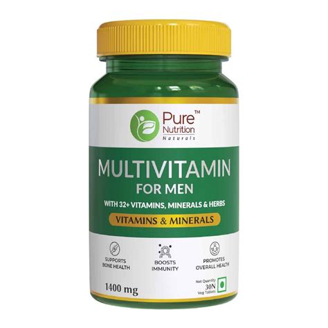 Pure Nutrition Multivitamin for Men 1400 mg, 30 Tablets Price, Uses ...