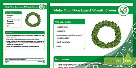 Make Your Own Laurel Wreath Crown Craft Instructions