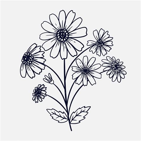 Simple Flower Outline Clip Art