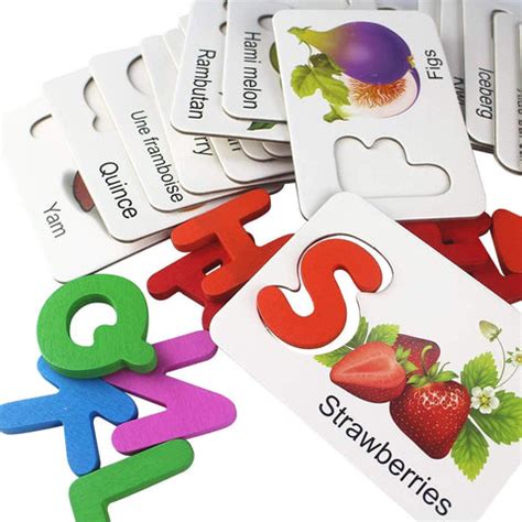 Wooden Alphabet Learning Kit - Letter matching card Game - EKT1045 ...