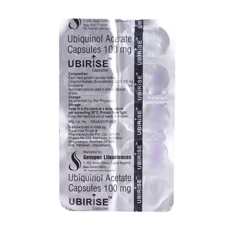 Ubirise 100Mg Capsule | Uses, Side Effects, Price | Apollo Pharmacy