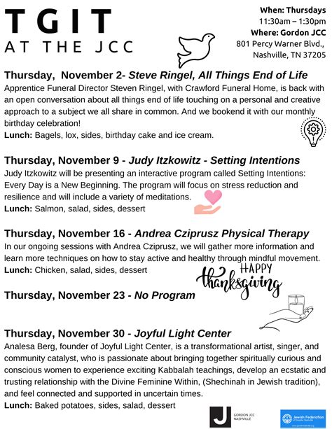 Gordon JCC Nashville - Social Activities