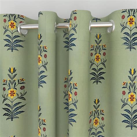 Buy Soveirgn Floral Print Semi-Blackout Window Curtain Pair - 135 x 160 ...