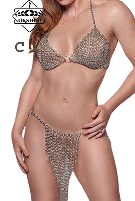 Chainmail bikini Aluminium Silver Chain Mail Bikini | Etsy