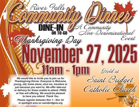 Community Thanksgiving Day Dinner, 211 E Division St, River Falls, WI ...