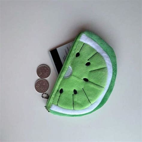 1pc Kiwi Fruit Plush Zipper Closure Coin Purse, Cosmetic Pouch, Key ...
