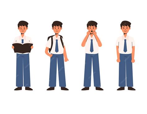 Indonesian middle school student | Premium Vector
