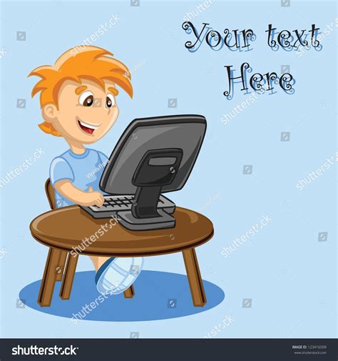 Boy Playing Computer Clip 的图像结果