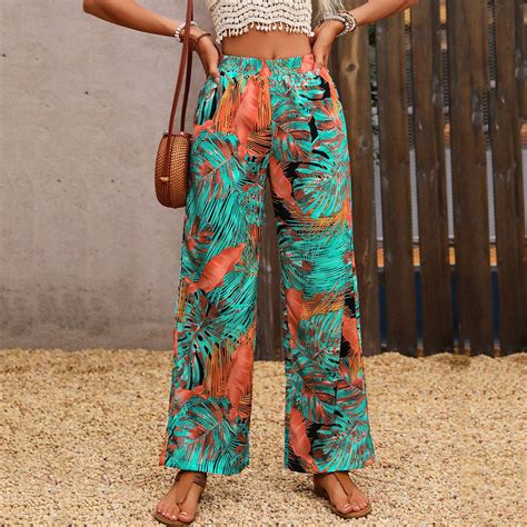 Jjayotai Women's Palazzo Pants, High Waisted Floral Flowy Loose Wide ...