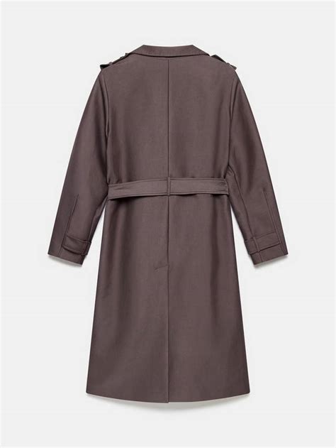 Mint Velvet Funnel Neck Trench Coat, Brown