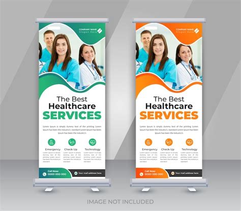 Medical healthcare roll up banner design or doctor clinic standee ...