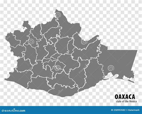 State Oaxaca Of Mexico Map On Transparent Background. Blank Map Of ...
