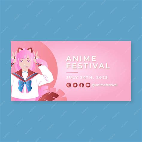 Free Vector | Gradient anime girl banner template