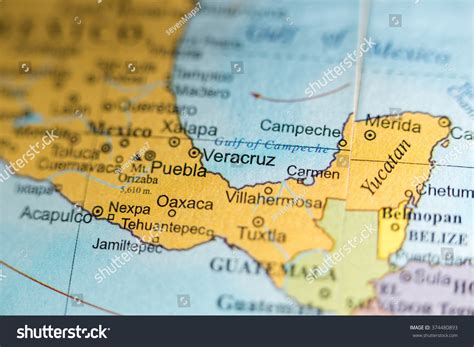 Map View Veracruz Mexico On Geographical Stock Photo 374480893 ...