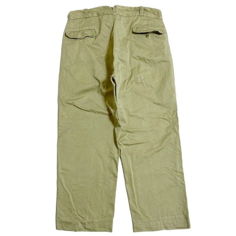 【W34】50s GALEY&LORD USMC タイプ KHAKI TROUSERS チノパン GRIPPER ジッパー CP-141 ...
