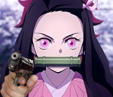 √画像をダウンロード anime girl character holding gun meme 214635
