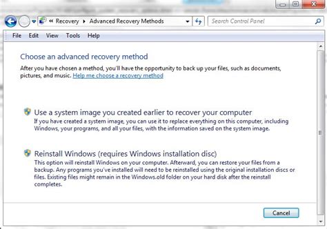 Image result for Recovery Control Panel for This Computer