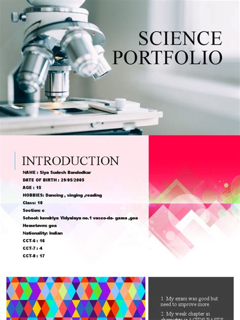 Image result for Science Portfolio Examples