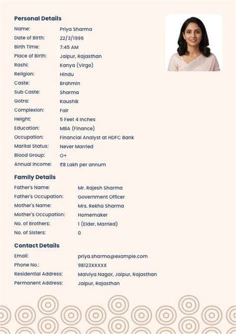 Buddhist Marriage Biodata Format (PDF, Word, Images) – Free Templates ...