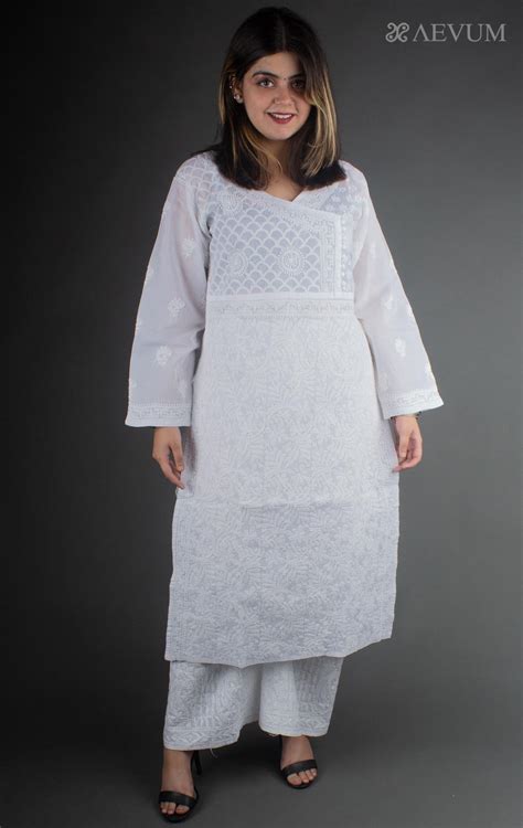 Hand Embroidered Lucknowi Chikankari Kurti - 7169 – AEVUM