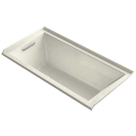 KOHLER Underscore 30-in W x 60-in L Almond Acrylic Rectangular Left ...