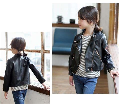 Trendy Baby Girl Black Leather Jacket for Special Occasions