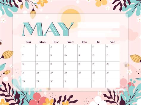 Free Blank May Calendar – MasterBundles
