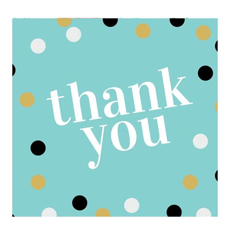 Thank You Greeting Card with Polka Dot Design – Blue Background ...