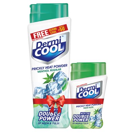 Dermi Cool Prickly Heat Powder Menthol Regular, 150 g (Dermicool 50 g ...
