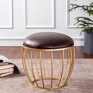 nestroots Ottoman Stool for Living Room - Metallic Stools for Sitting ...