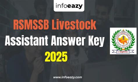 RSMSSB Livestock Assistant Answer Key 2025 Out, Download PDF