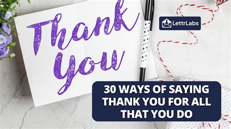 30 Ways of Saying Thank You For All That You Do