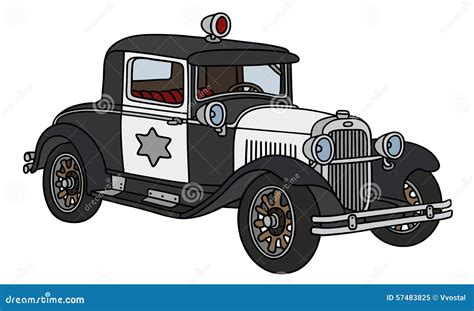 Vintage police car stock vector. Illustration of crime - 57483825