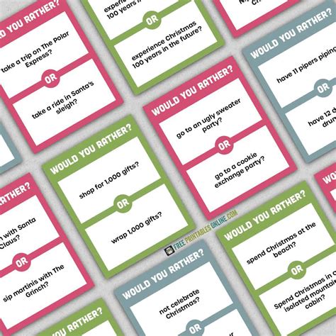 Christmas would you rather game - Free Printables Online