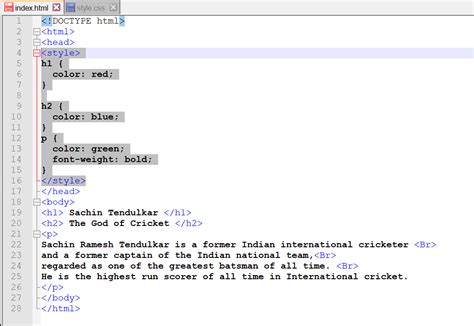 Image result for Internal CSS Example