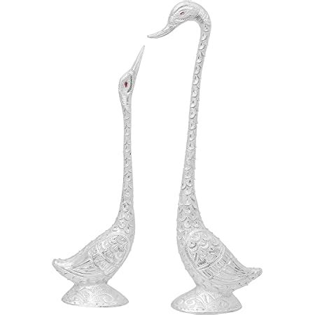 Buy JaipurCrafts Aluminium Pair of Kissing Duck Showpiece, 19 in ...